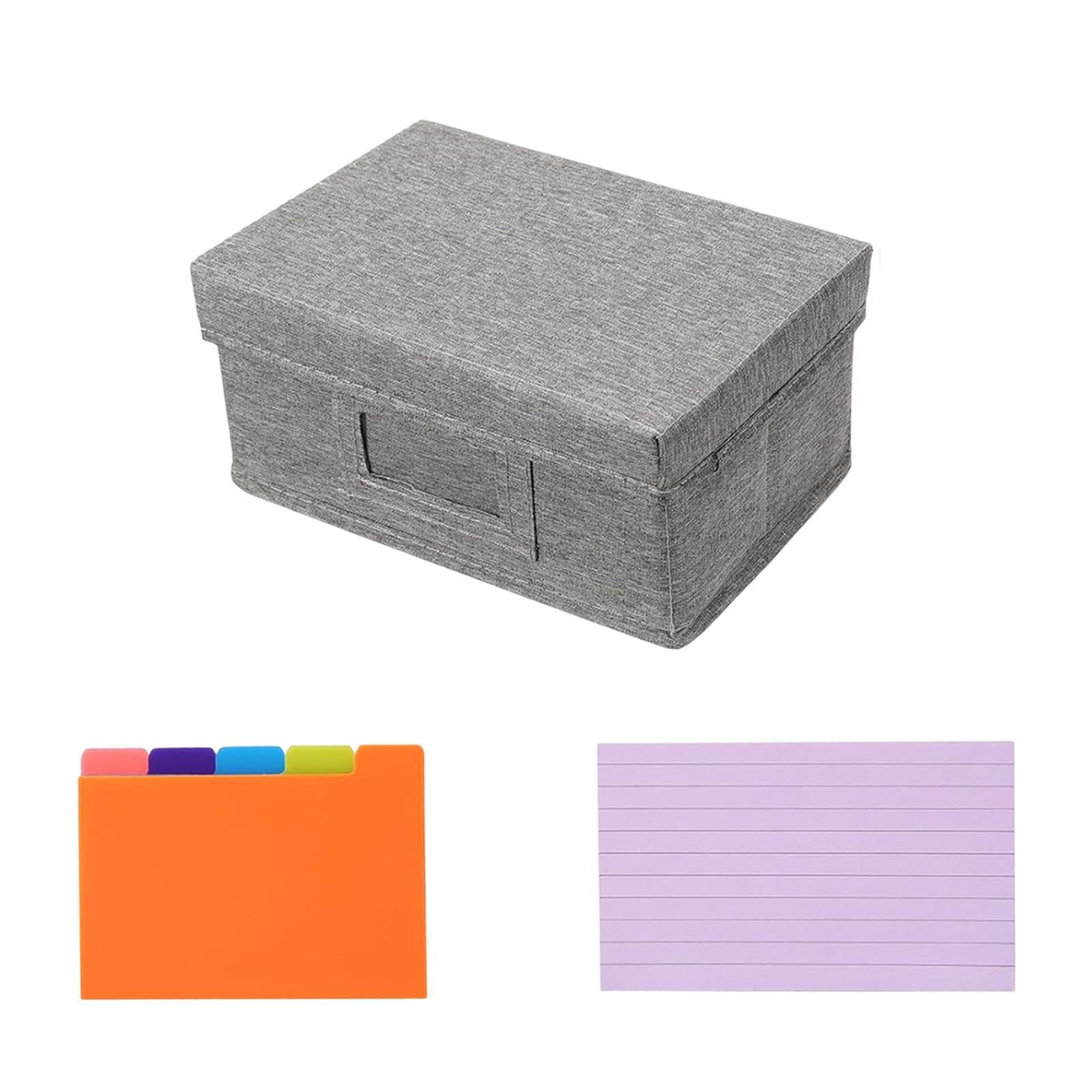Caja organizadora plegable con divisores para tarjetas de índice y archivo de documentos 8