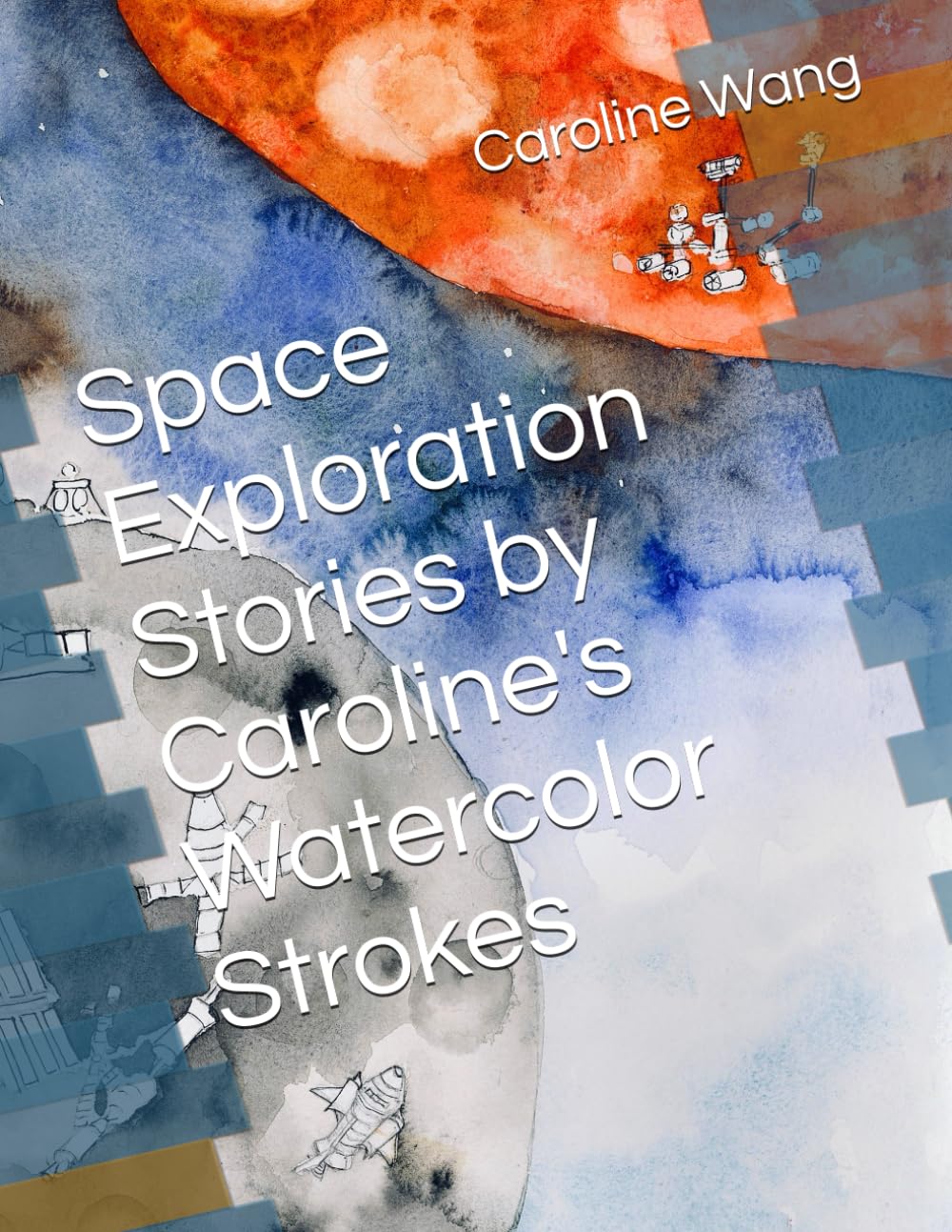 Aquarelle espace exploration de Caroline pour remplacer les posters sombres d'enfants
