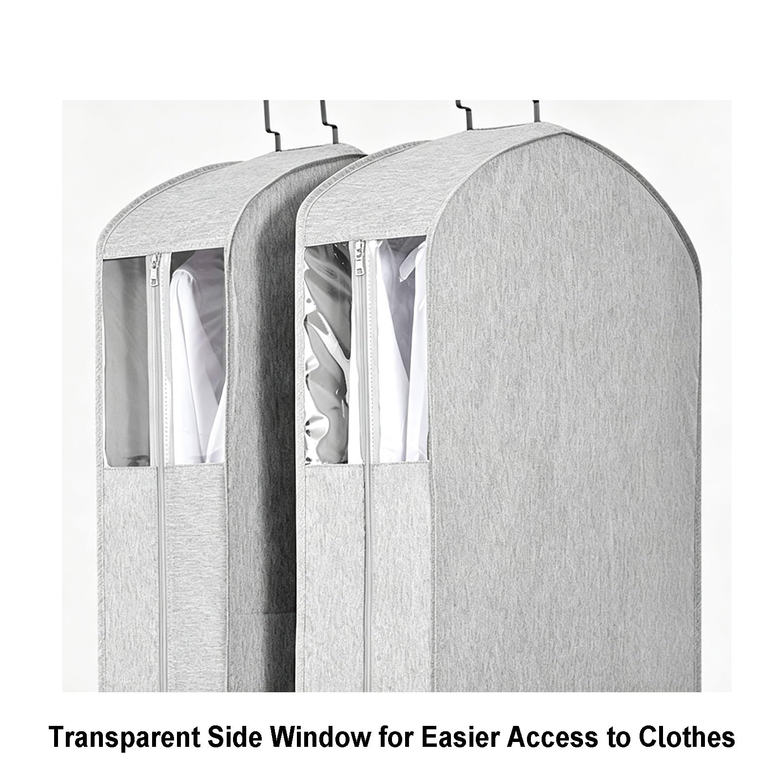 Fundas Abrigos para Colgar con Ventana Transparente, Funda Traje para Armarios Abiertos, de Ropa Abrigos, Vestidos y Chaquetas