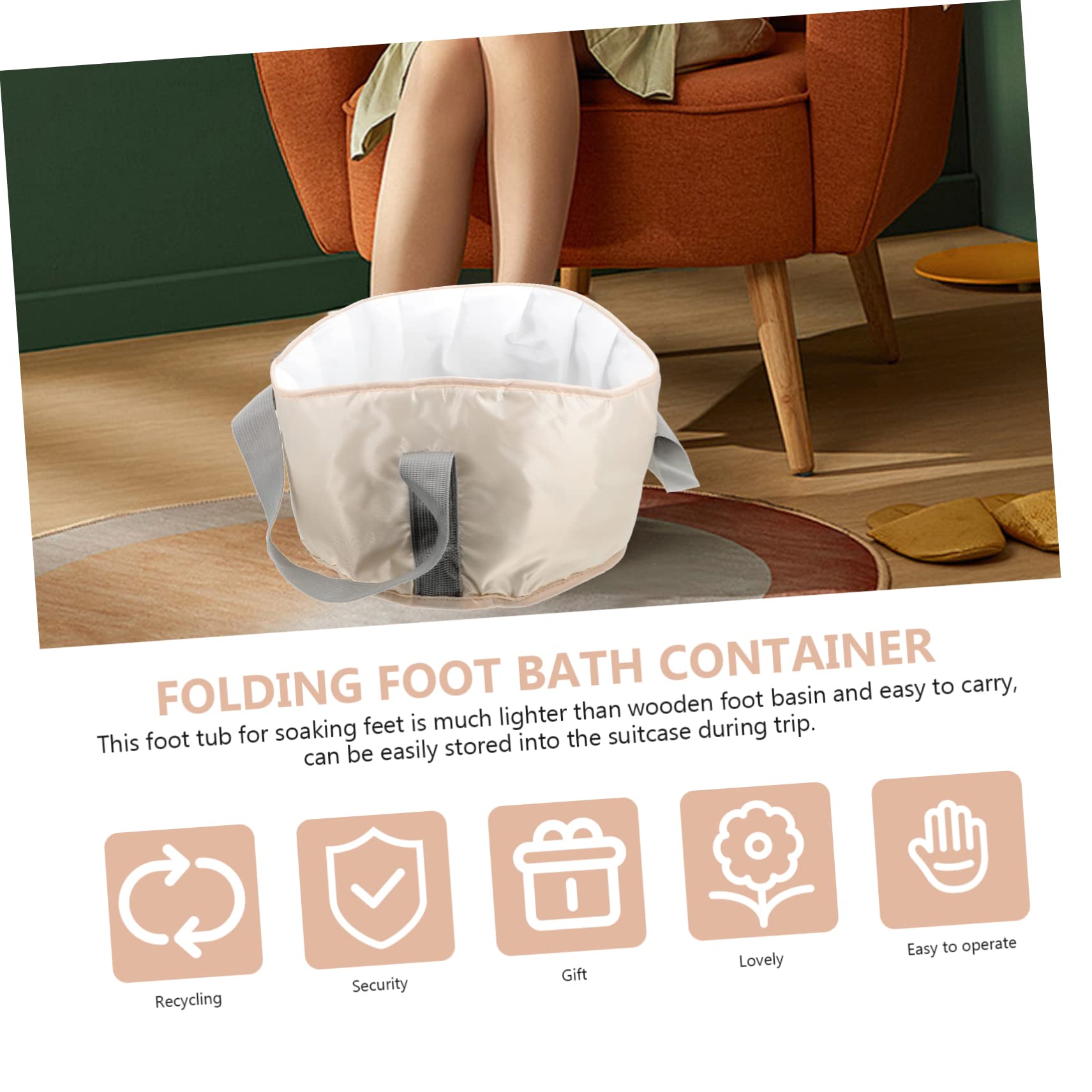 Healeved 3pezzi Borsa Da Bagno Portatile Per Pediluvio Contenitore Per Campeggio Con Isolamento Termico Per Viaggi e Attività All Aperto Capacità Ampia e Design Pratico