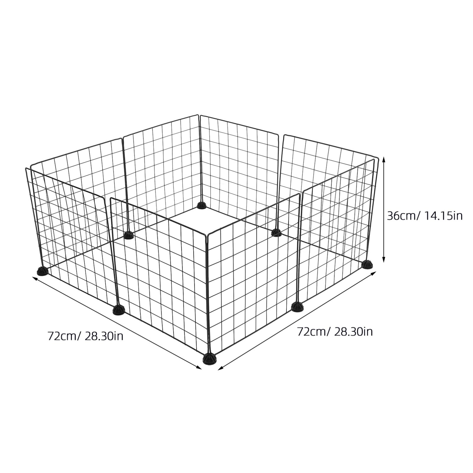 Happyyami Recinto Portatile per Animali di Dimensioni Ridotte in Ferro con 8 Pannelli Regolabili per Conigli, Porcellini D'india, Cincillà e Polli