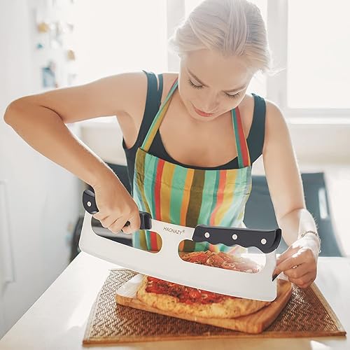 Miniatura 5 de Sharp - Cortador de pizza de 14 pulgadas con doble asa y cubierta protectora, bueno para cocina, comedor HAONAZY