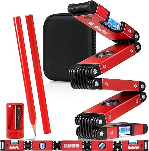 Herramienta de medición de nivel plegable para regalos del día del padre, nivelador plegable multifuncional magnético de 28 pulgadas con