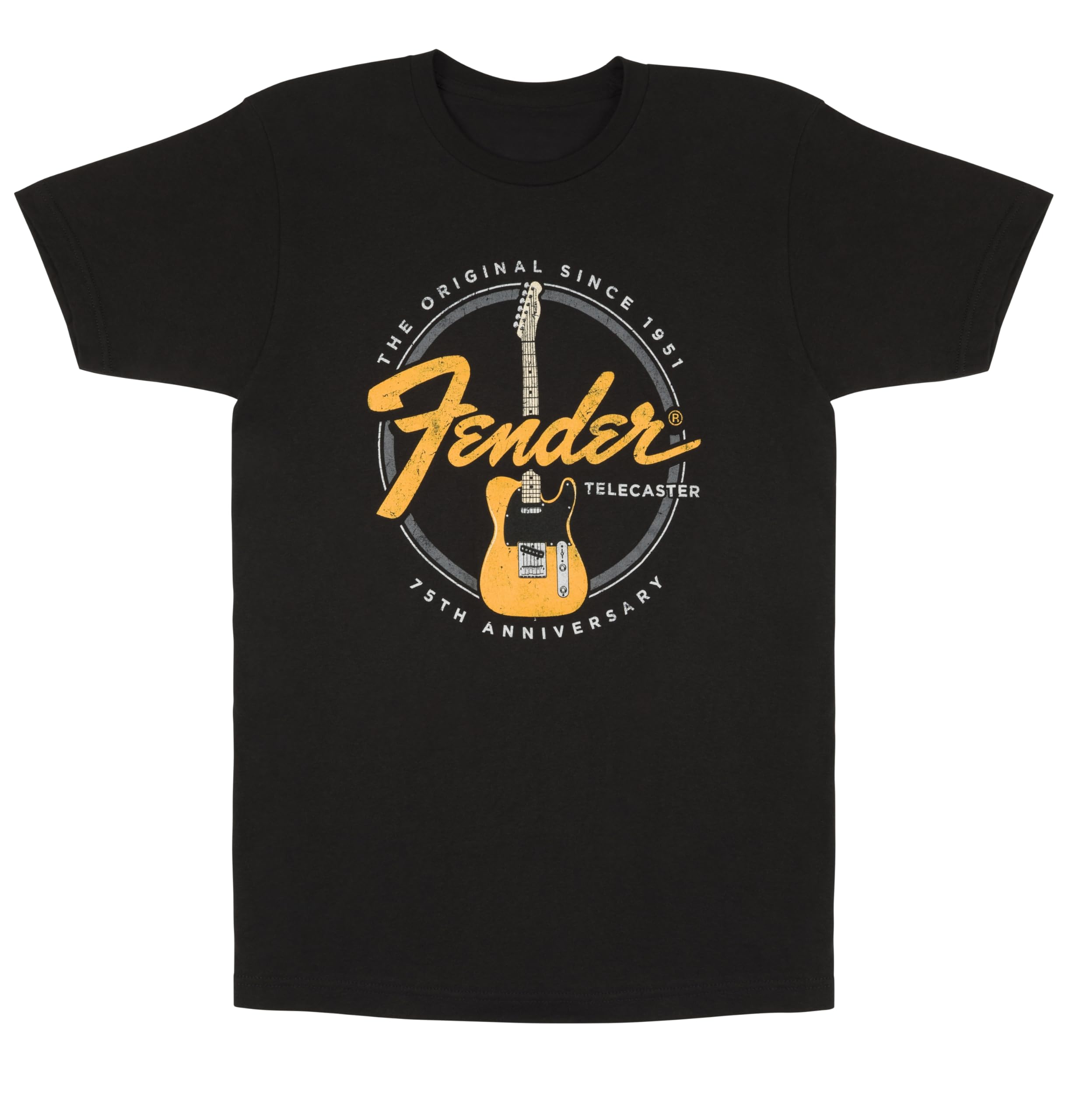Amazon.com: Fender Telecaster 75th Tele Tee, Vintage Black, Size L
