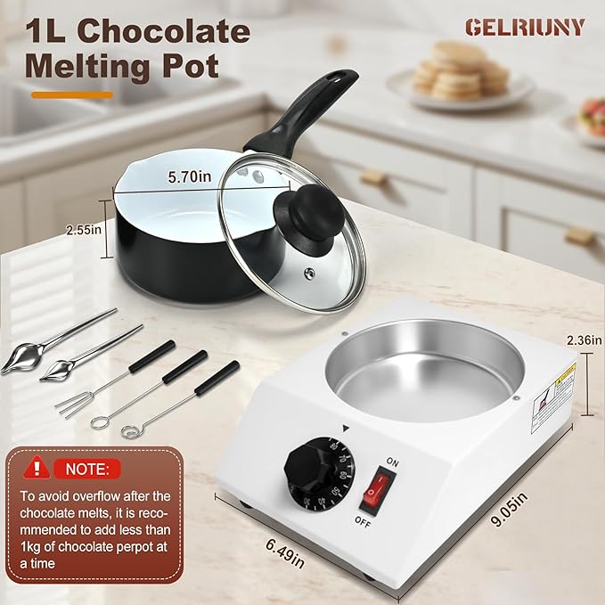 Máquina para Derretir Chocolate 1L con Control de Temperatura 40W 110V miniatura 2