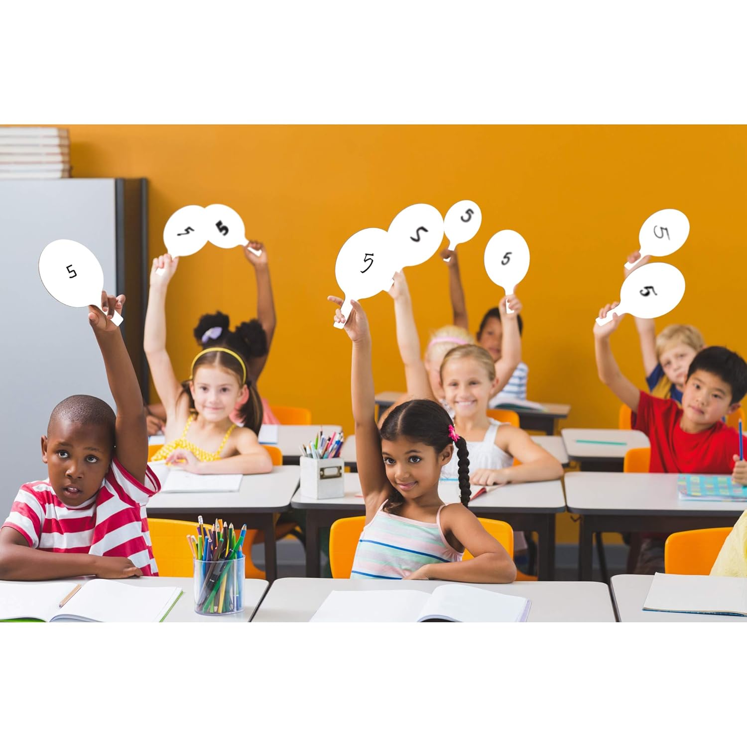 Flipside FLP12032 Economy Dry Erase Answer Paddle, 7" Width, 12" Length (Pack of 12)