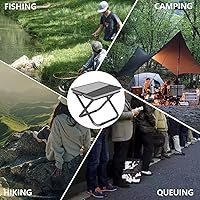 Vista 6 de Compact Folding Stool for Adults Design and Portable Backpacking Stool with Handbag Style,Lightweight Mini Chair for Camping,Travel, Fishing and