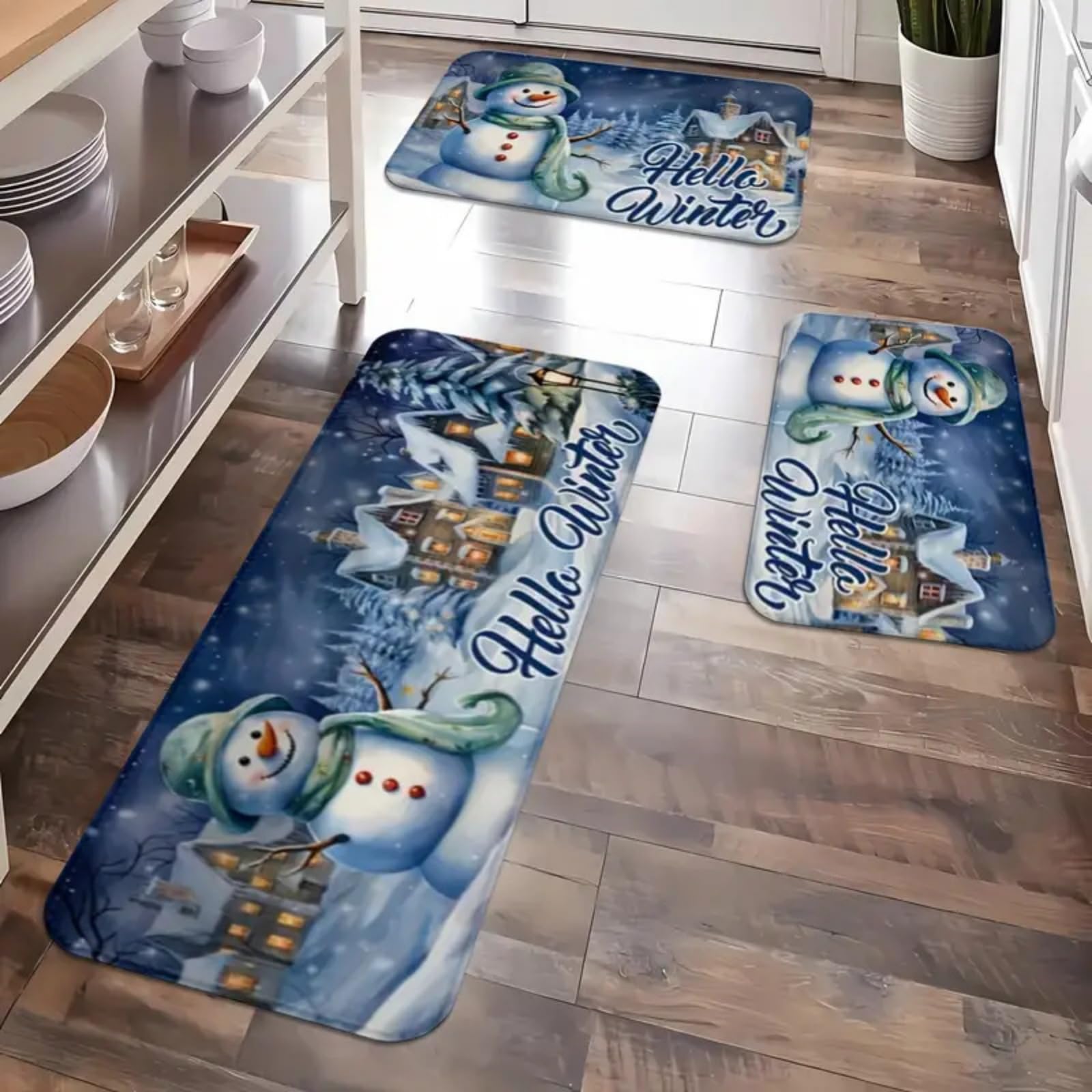 Alfombras de dormitorio navideñas suaves y estables que evitan resbalones