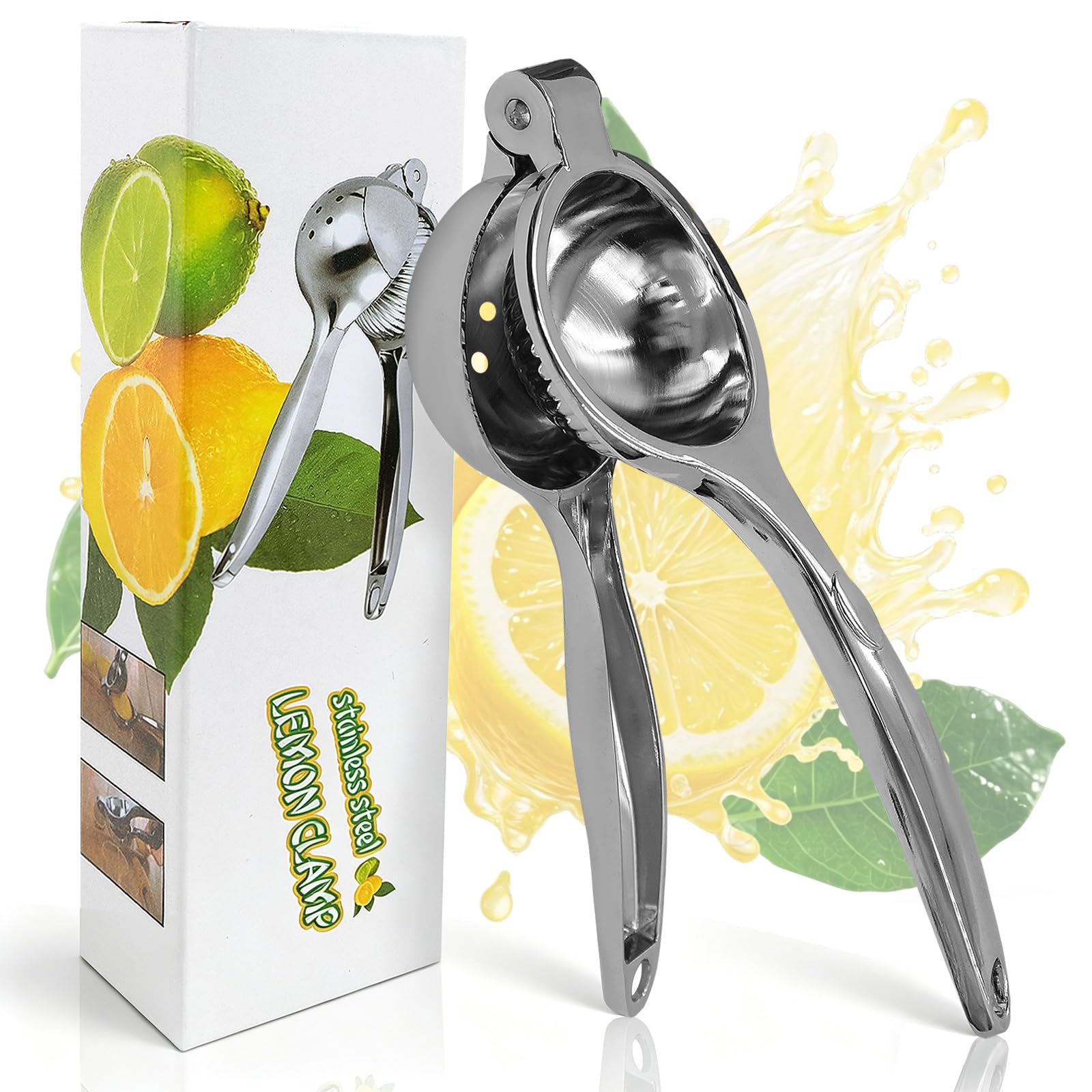 Zitronenpresse Manuell, Universelle Größe Limettenpresse Zitruspresse für Maximale Saftausbeute, Handpresse Lemon Squeezer für Bar Küche Restaurant, Leicht zu Reinigen & Spülmaschinenfest