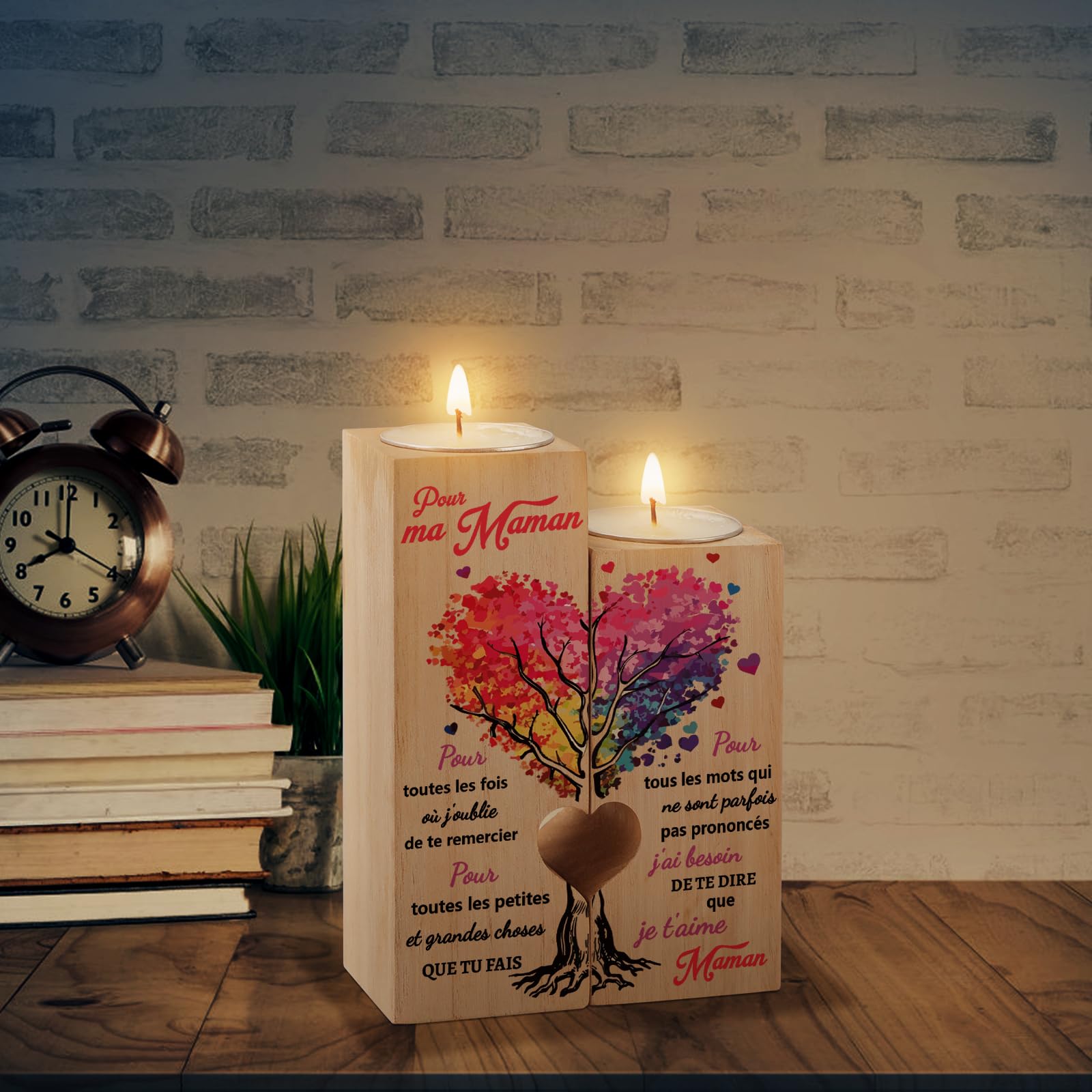Funnli Cadeau Maman, Candélabre Cadeau Fete des Mere, Idee Cadeaux Anniversaire Fête des Mères Noel Noël Saint Valentin pour Maman