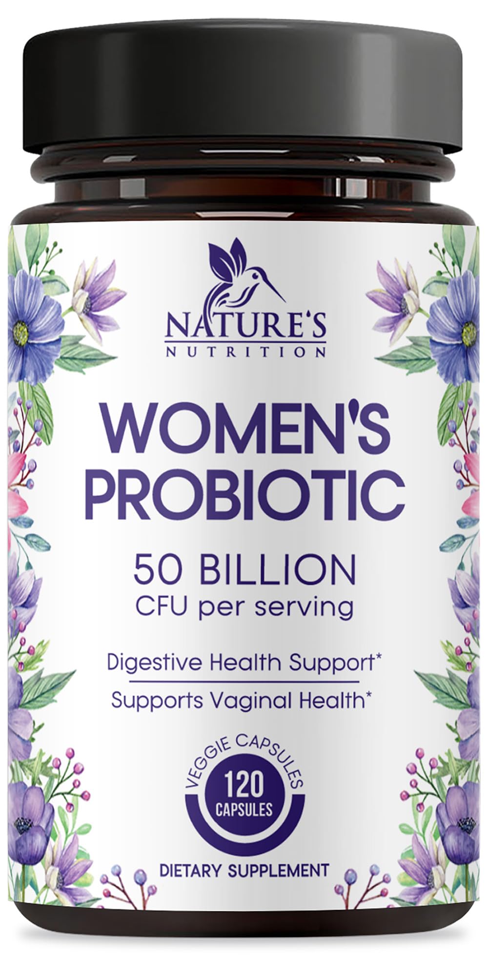 Probiotics for Women - Probiotic Blend 50 Billion CFU Per Cap - 16 Feminine Health Strains Women's Probiotic - Prebiotic for Vaginal PH Balance, Urinary UT Health Support - Bottled USA - 120 Capsules 120 Count (Pack of 1)