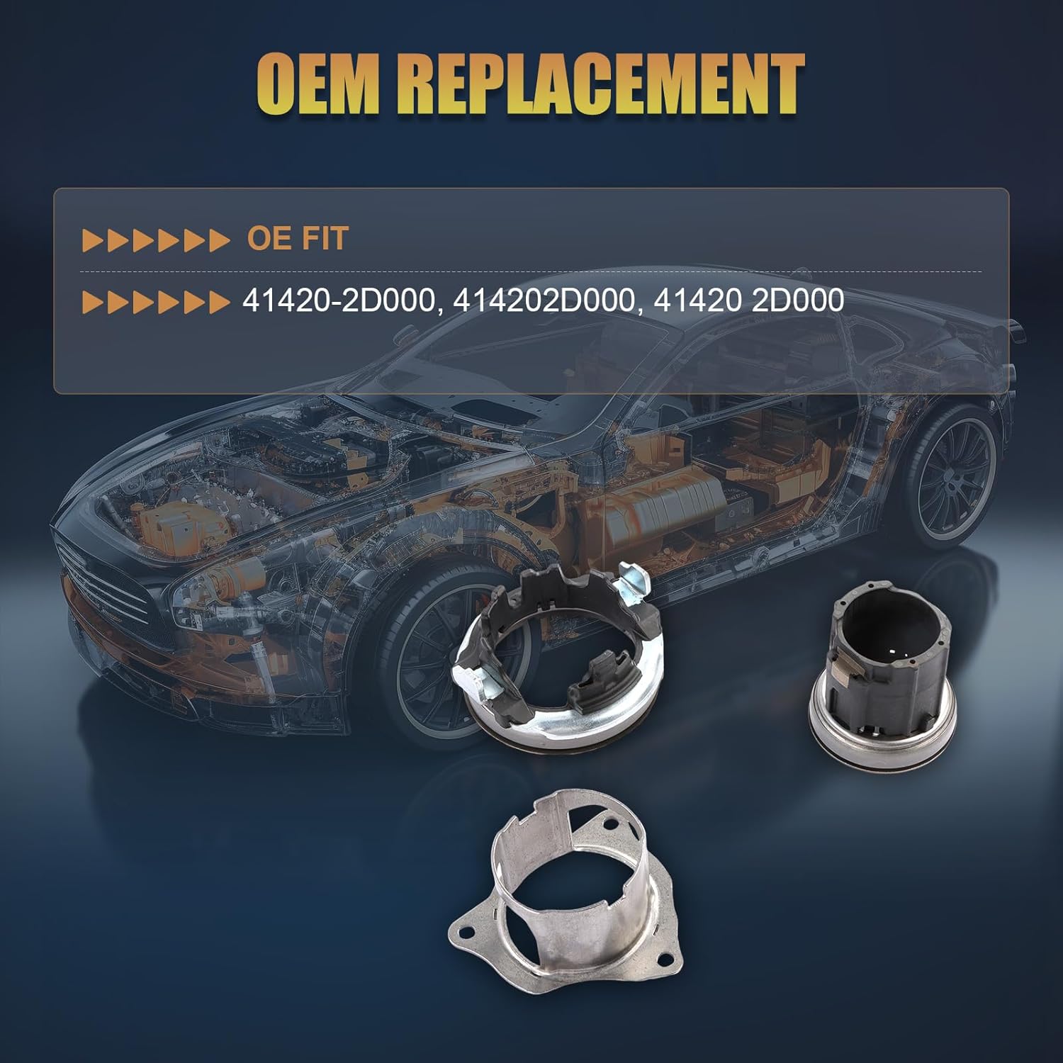 Transmission Release Bearing Double Clutch 41420-2D000 Fit for Kona 18-21 Elantra 17-20 Veloster 15-20 Sonata 15-19 Tucson 16-18 Kia aftermarket Part Replace 414202D000