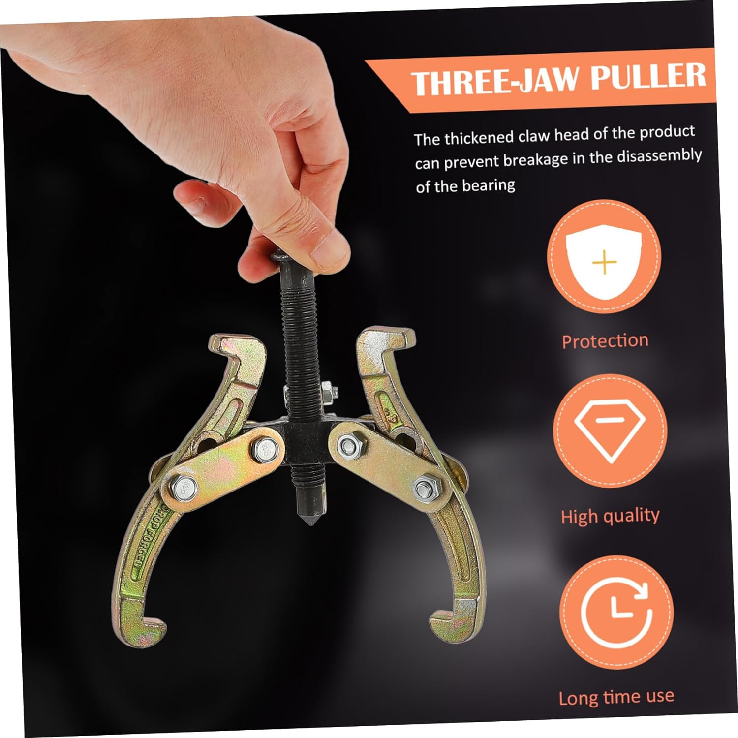 STOBAZA 1Pc Durable Three Jaw Bearing Puller Tool Heavy Pulling Device for Efficient Maintenance and Disassembly Versatile Use for Bearings Gears and Roller Pulleys