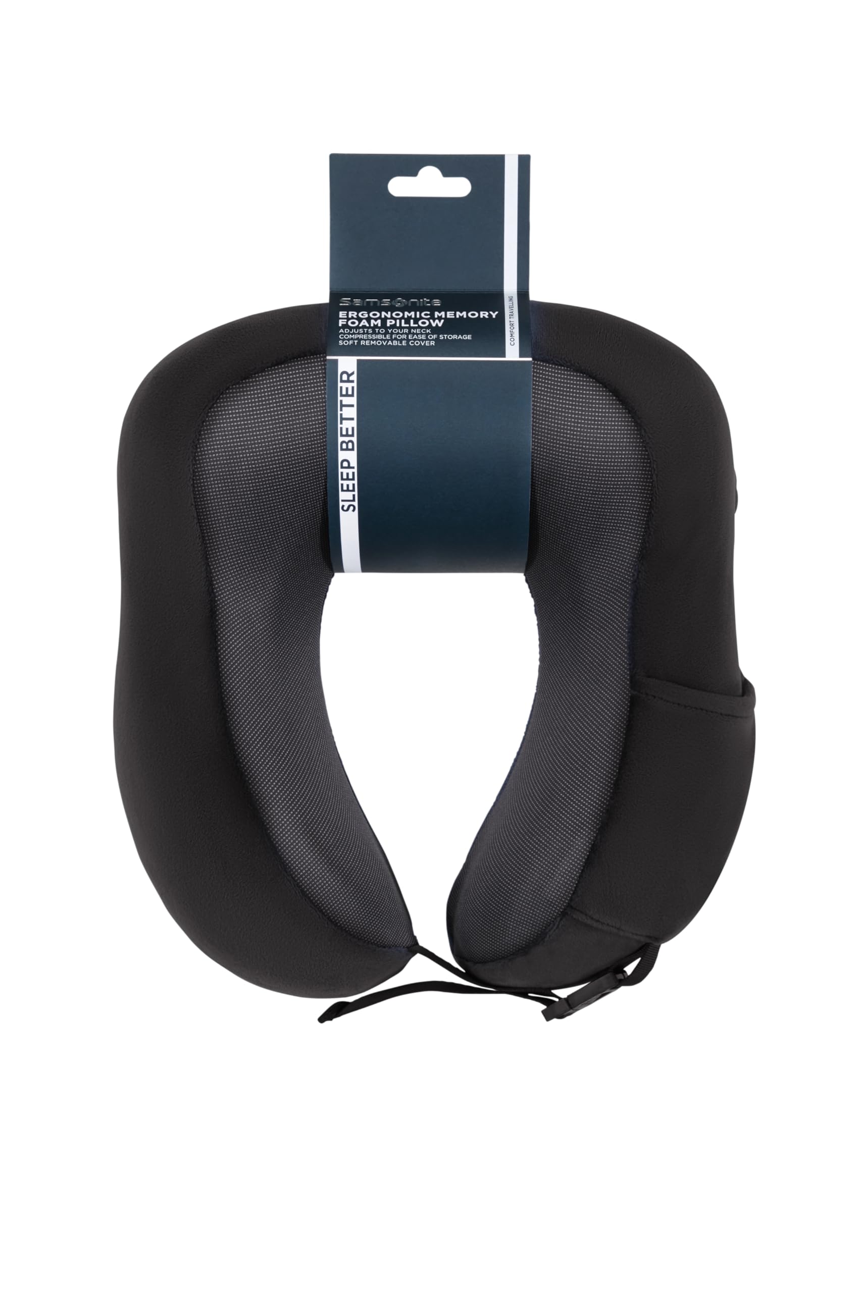 Samsonite TA Revolution – Ergonomisches Poduszka na Szyję z Pianki Memory, Poduszka do Samolotu, Auta & Podróży, Czarny
