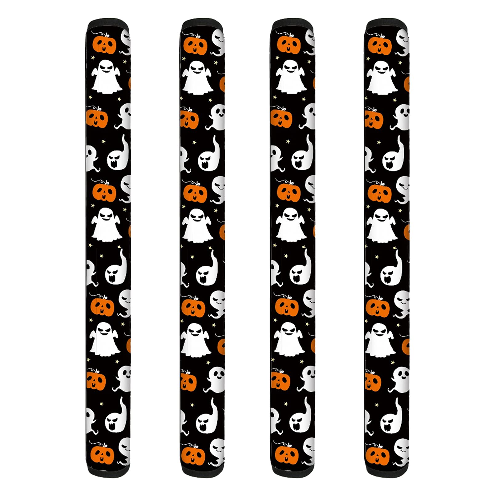 4 PCS Washable Refrigerator Door Handle Covers Halloween Pumpkin Ghost Anti-Skid Protector for Fridge Oven Keep Off Fingerprints Liquid Oil Stain Food Spot