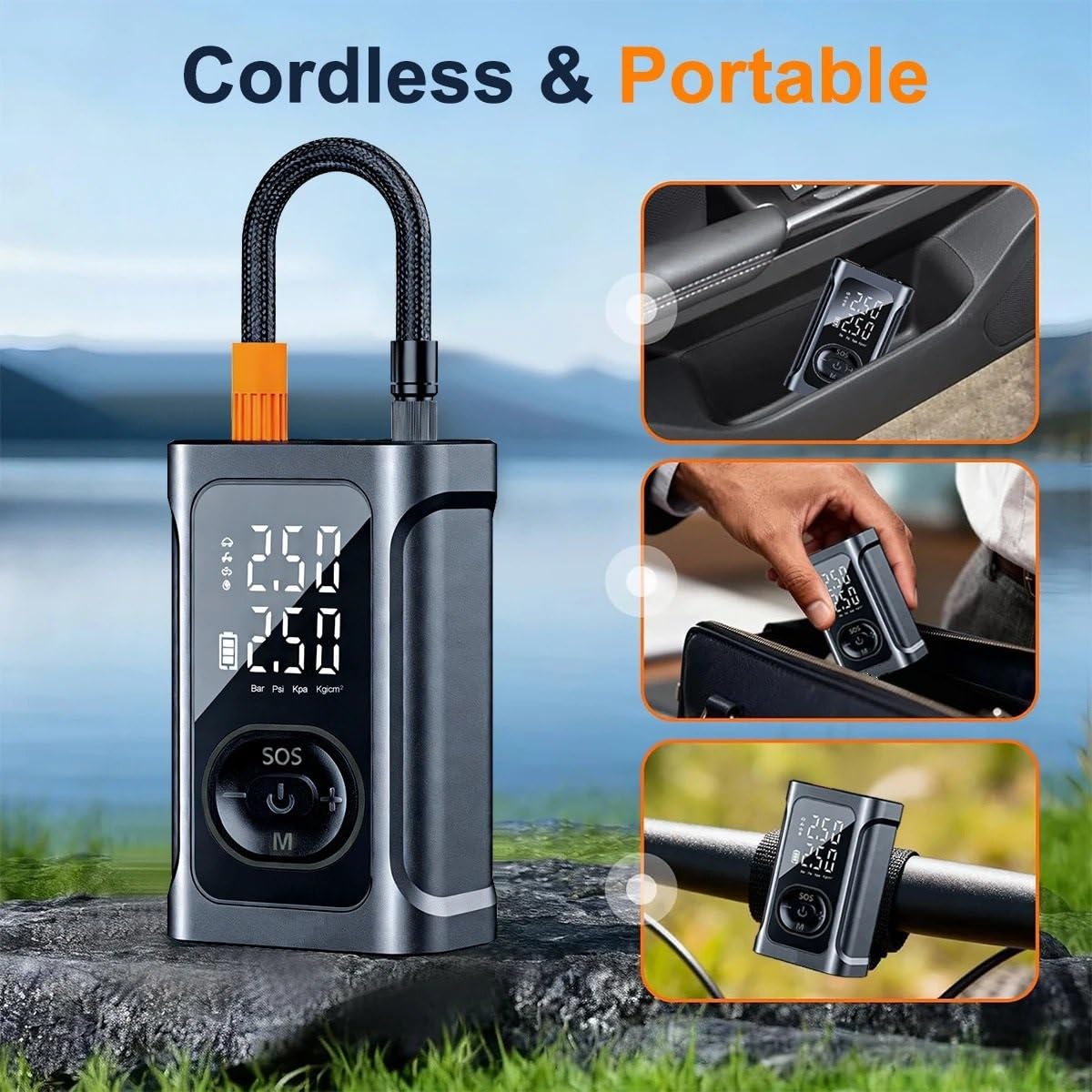 Compresseur portatif de gonfleur de Pneu