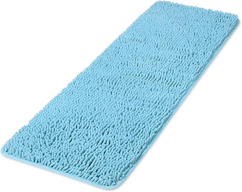 Miniatura 354 de Yeaban Alfombras de baño gris oscuro – Gruesas alfombras de baño de chenilla | Alfombras de baño absorbentes y lavables antideslizantes, alfombras