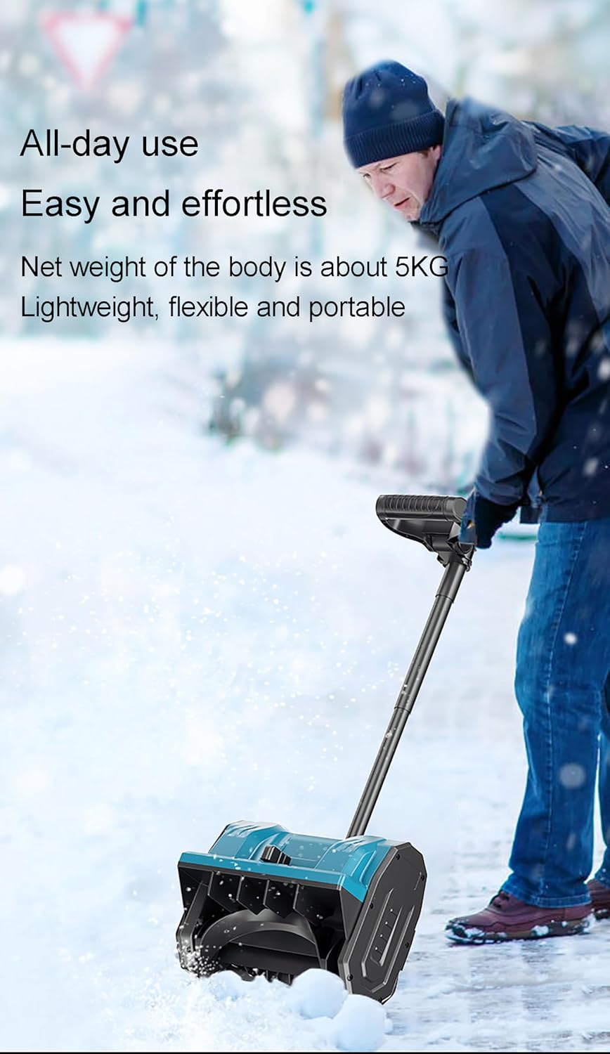 Cordless Snow Shovel, Battery Snow Blower with Directional Plate & Adjustable Front Handle, for Home Courtyard, City Road, School Playground