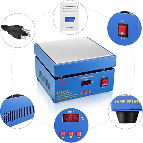 Miniatura 7 de Placa caliente de soldadura mejorada de 110 V 850 W Microcomputadora LED Estación de soldadura de precalentamiento eléctrico soldador Placa caliente
