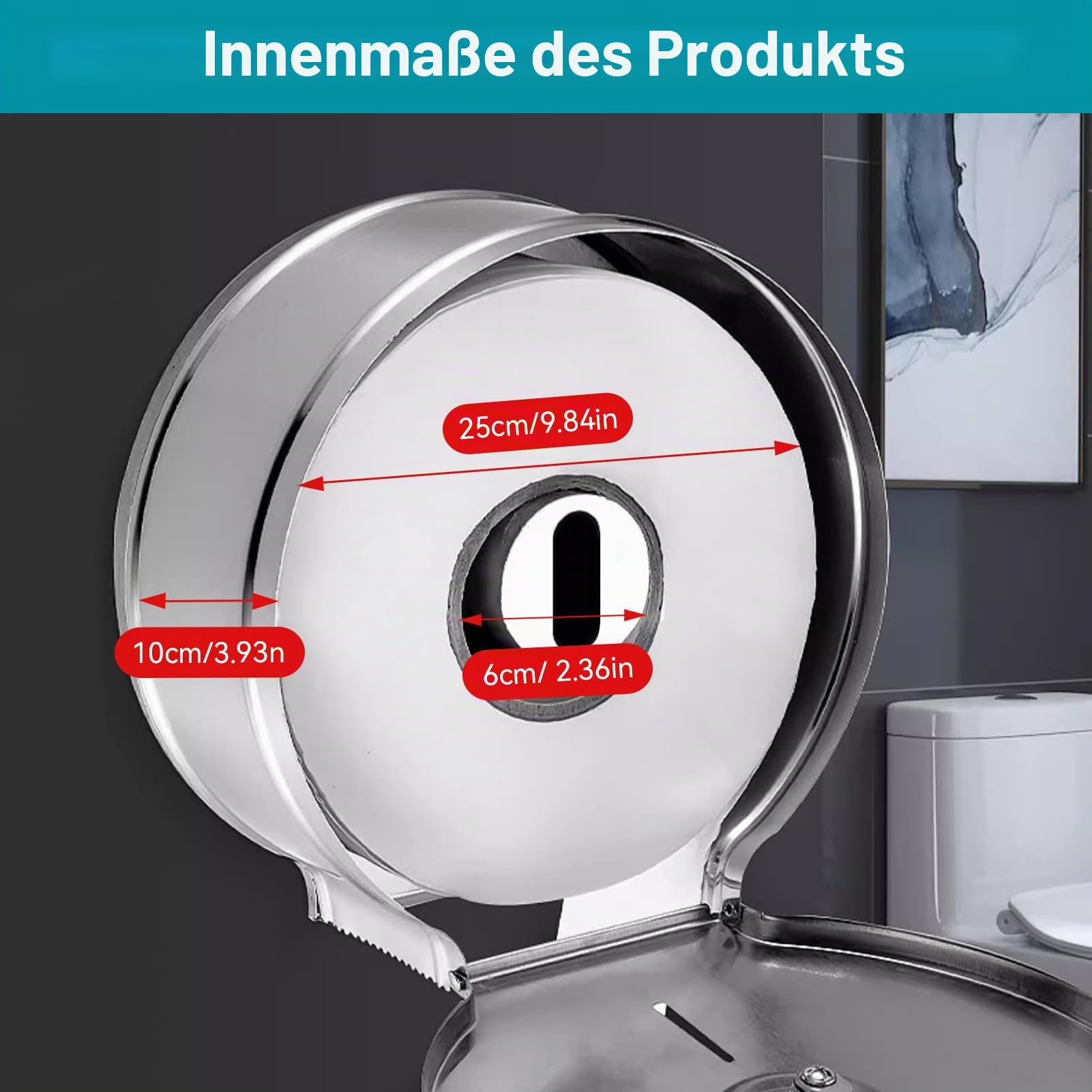 Cyrank Jumbo Toilettenpapierspender, Papierhandtuchspender für Wandmontage, Edelstahl Große Rolle Toilettenpapierhalter, Wasserdichter Papierspender, Gewerblicher Toilettenpapierhalter