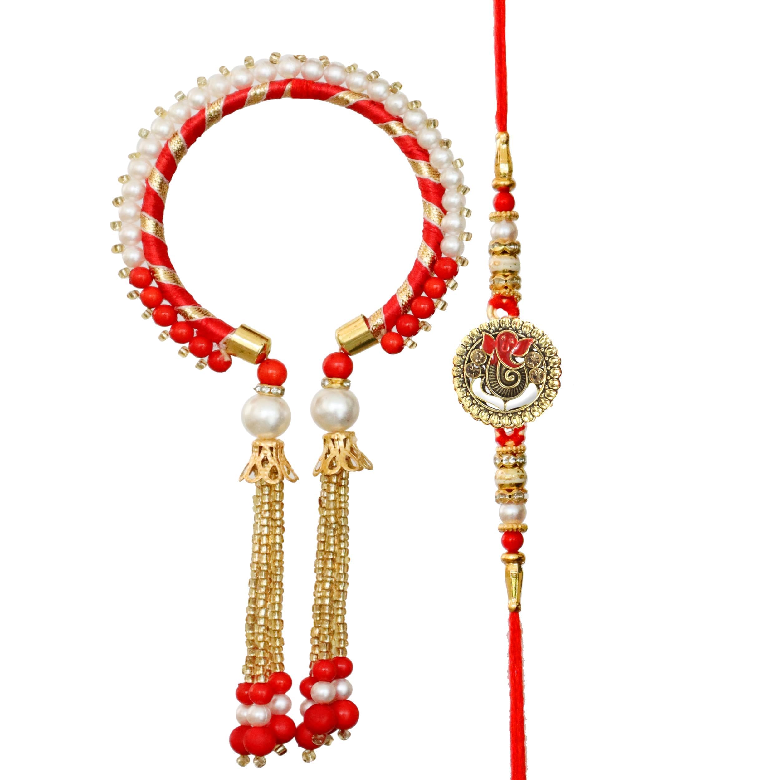 TIED RIBBONS Unisex Adult Rakhi For Brother And Bhabhi - Designer Bangle Rakhi Set Of 2 With Card And Tikka - Bracelet Lumba Rakhi For Bhaiya Bhabhi - Couple Rakhi For Rakshabandhan (B0D6GQ8TZJ) Amazon Price History, Amazon Price Tracker