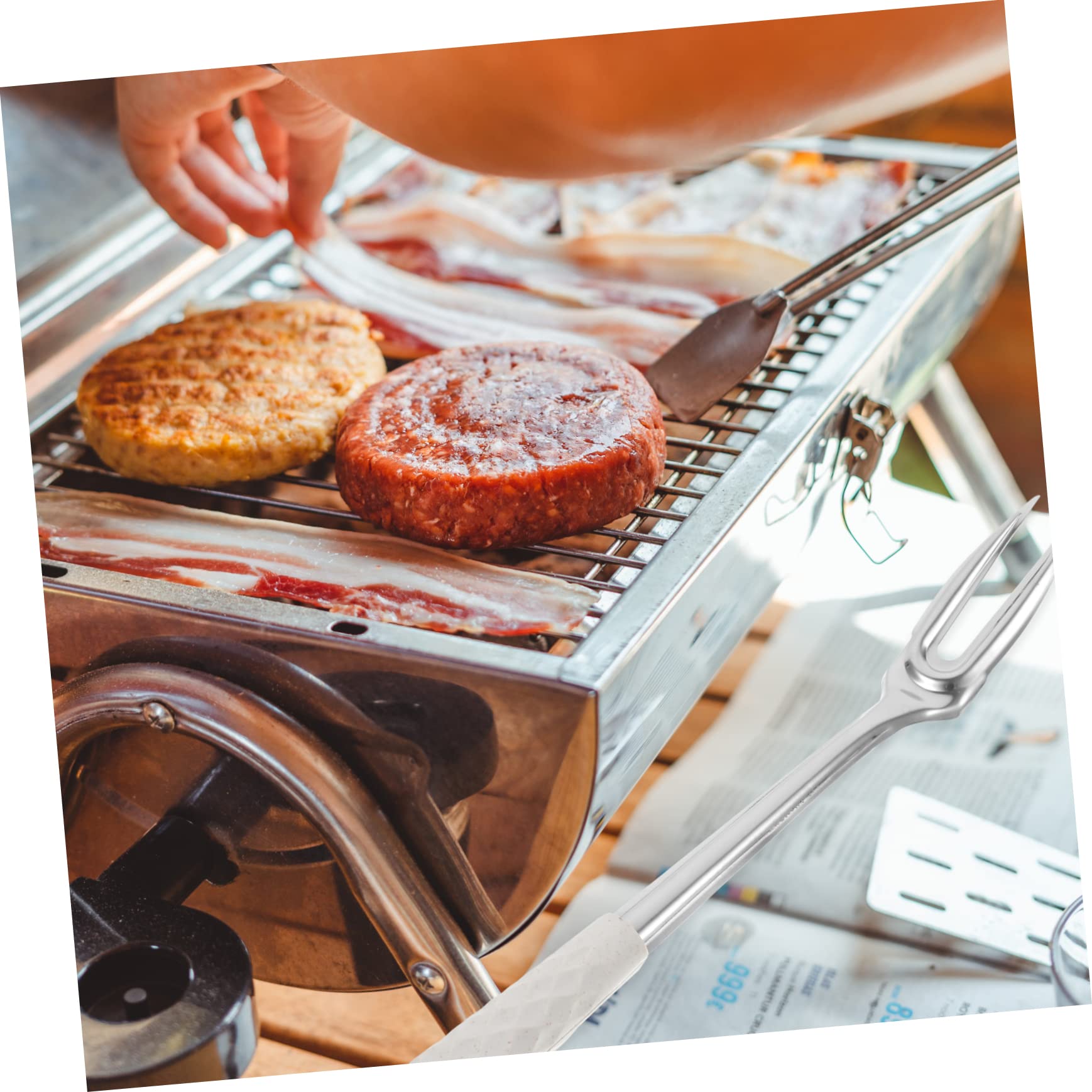 HOLIDYOYO Stainless Steel Meat Fork Sleek Brushed for Kitchen Restaurant Catering Serving Random