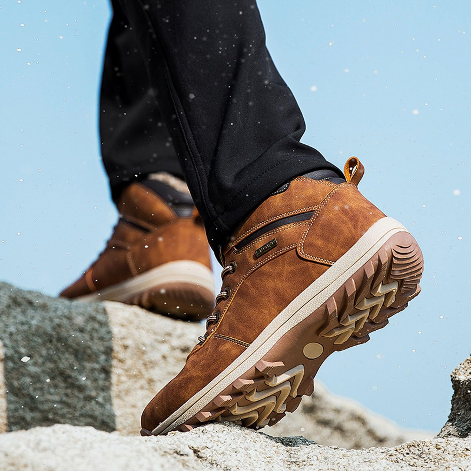 Ocio Temporada fría, Nieve algodón Acolchado Botas Altas, Zapatos Transpirables para Estudiantes y Adolescentes, cálidos y Antideslizantes para Invierno