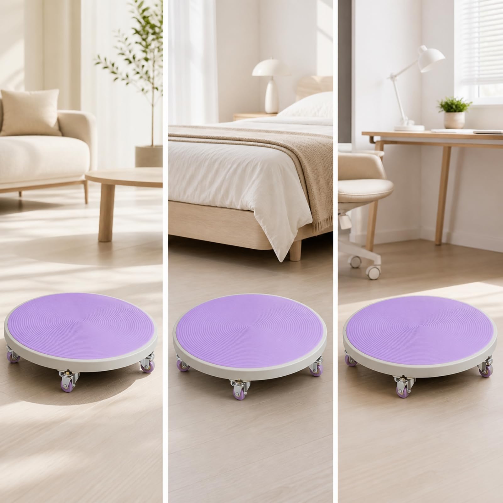 Stabil Bauchmuskel-Gleitscheibe, Lila, Lila – Sechs-Rollen-Bauchtrainer Mit Rundem Polster