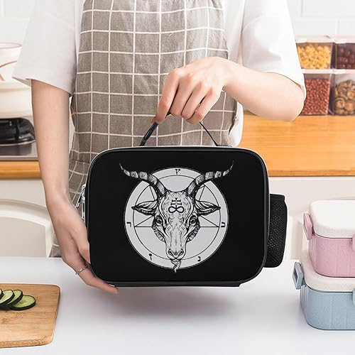Miniatura 4 de Baphomet Satanic Goat Head Insulated Lunch Bag for Men Women Reusable Lunch Box Portable Tote Bag for Work Pinic