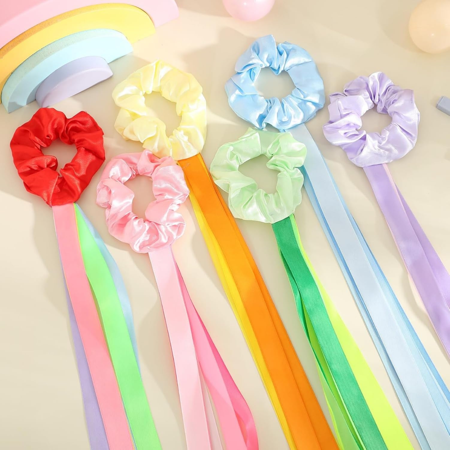 Lot de 12 bandes de danse arc-en-ciel - Bandes rythmiques pour poignet - Décoration de gymnastique pour enfants et adultes