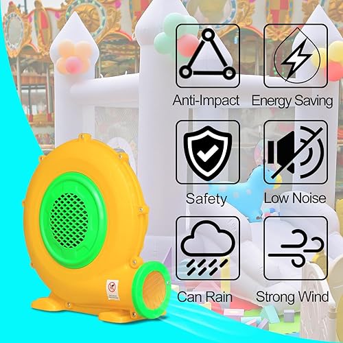 Miniatura 4 de Bounce House Blower, Pump Fan Commercial Inflatable Bouncer Blower, Air Blower for Inflatables, Perfect for Inflatable Bounce House, Waterslides