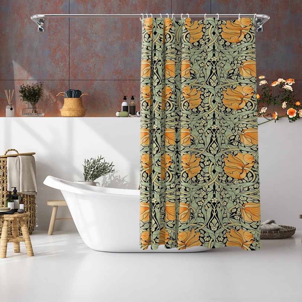 Tenda Da Doccia In Tessuto Con Stampa Botanica - Impermeabile, Asciugatura Rapida, 183x183 Cm, Con Ganci - Foto 6