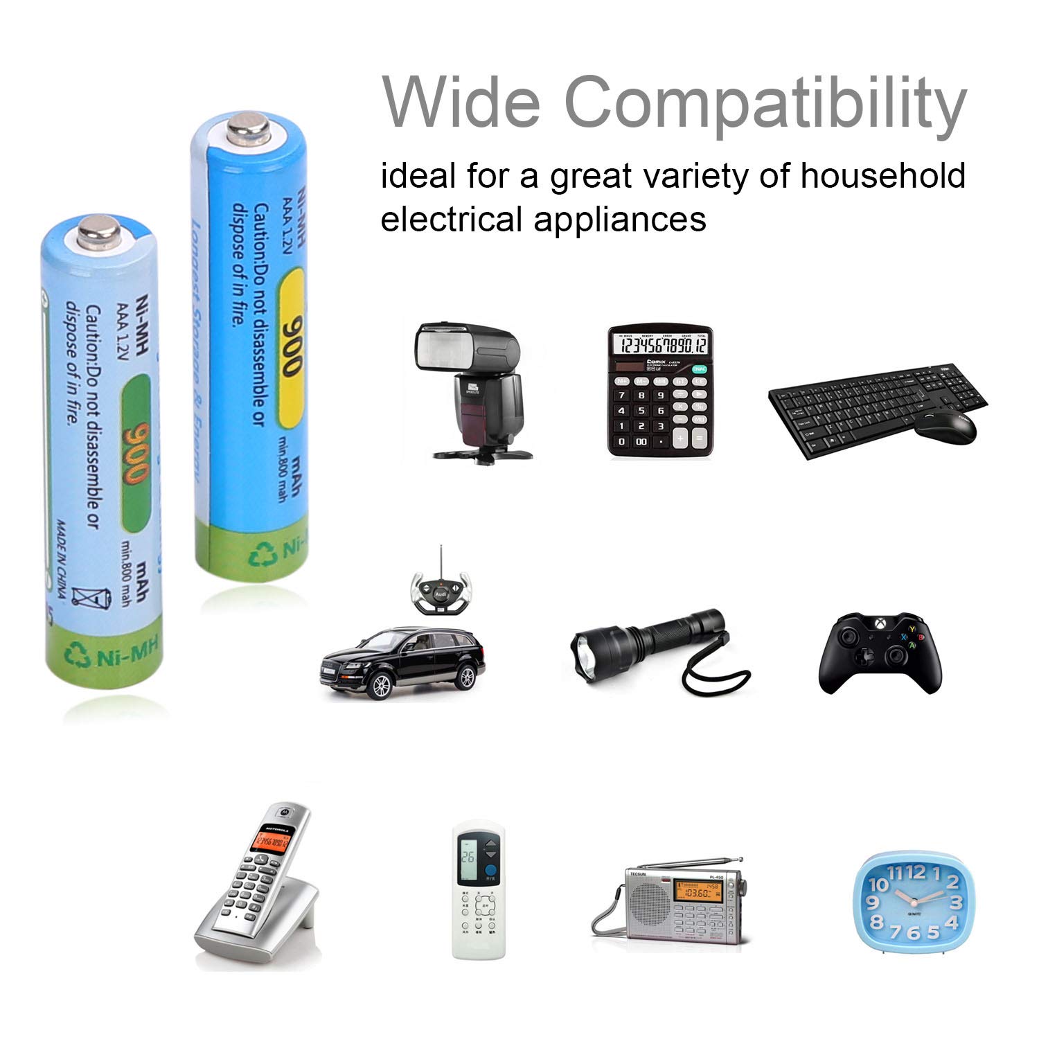8X Pile Type C Rechargeable 5000 à Faible Auto-Décharge - Pile LR14 C