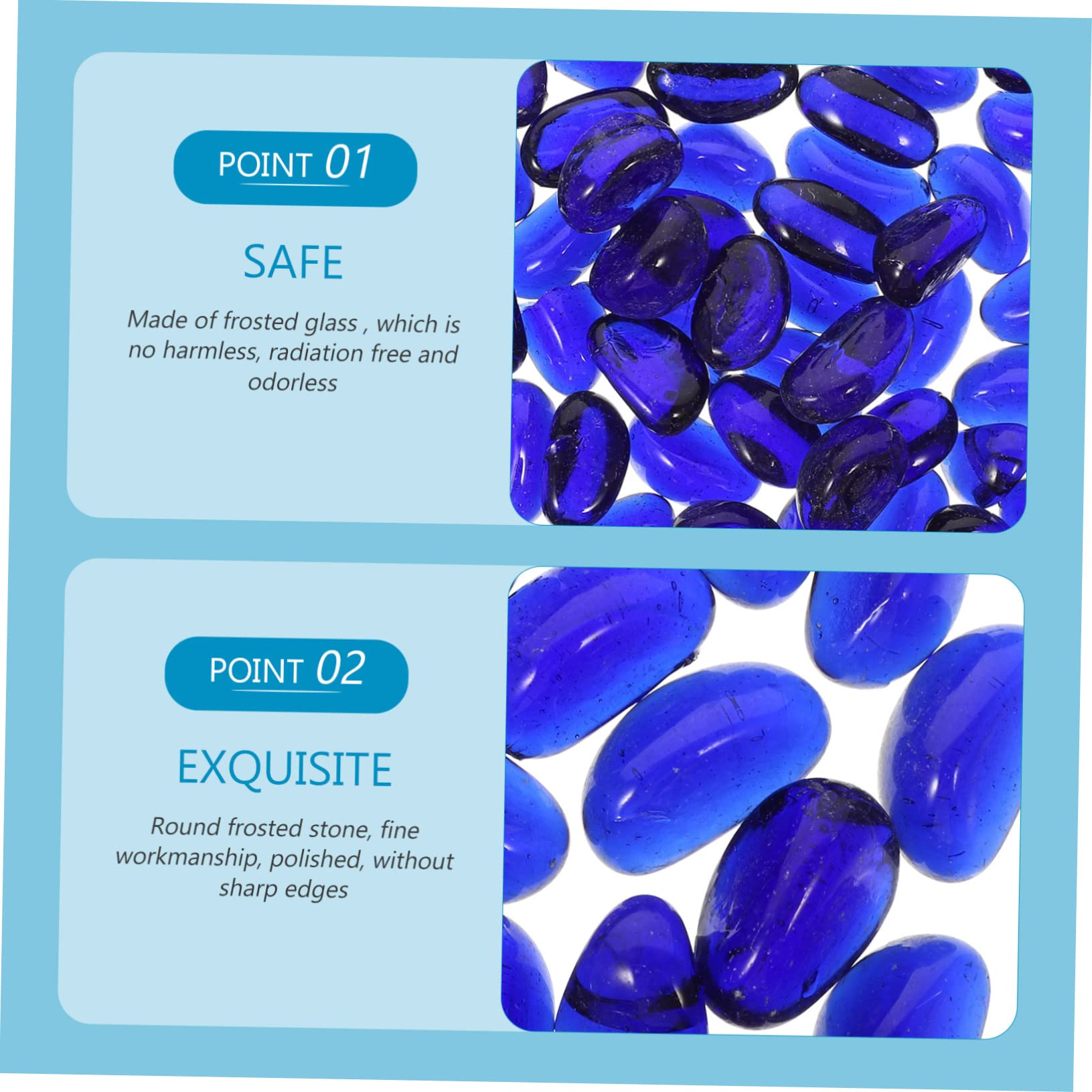Beaupretty 2sacs Pierres Verre pour Décoration Aquarium Et Aménagement Paysager De Galets Décoratifs pour Jardins Et