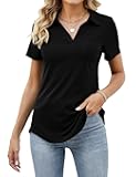 Women's Polo Shirts Short Sleeve Work Tops Business Casual Summer Tops Fashion 2025 Collared Blouses