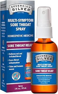 Sovereign Silver Sore Throat Spray - Colloidal Silver Throat Spray, Immune Support Supplement for Adults and Kids, Daily Use Liquid Argentum Nitricum Solution - 2 fl oz (59mL)