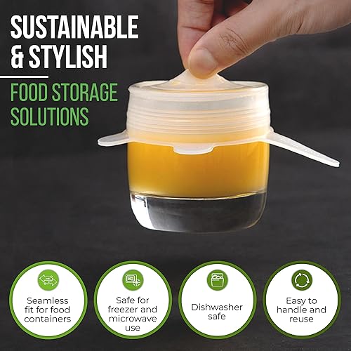 Miniatura 7 de Tapas elásticas de silicona reutilizables para almacenamiento de alimentos en el refrigerador, fundas elásticas resistentes al calor, tazas, latas,