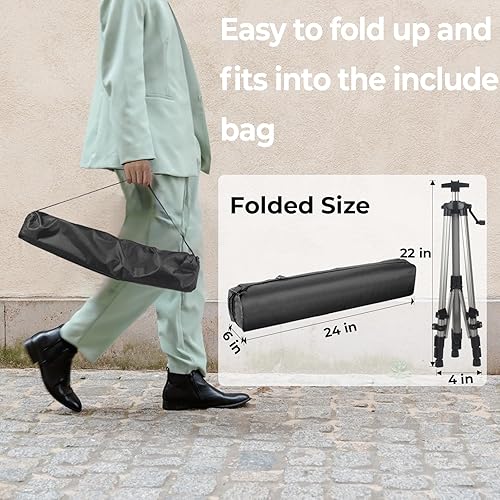 Miniatura 6 de Caballete de artista de altura ajustable de 20 a 60 pulgadas. Caballete de arte de aluminio para pintar lienzos con una bolsa de transporte. Soporte