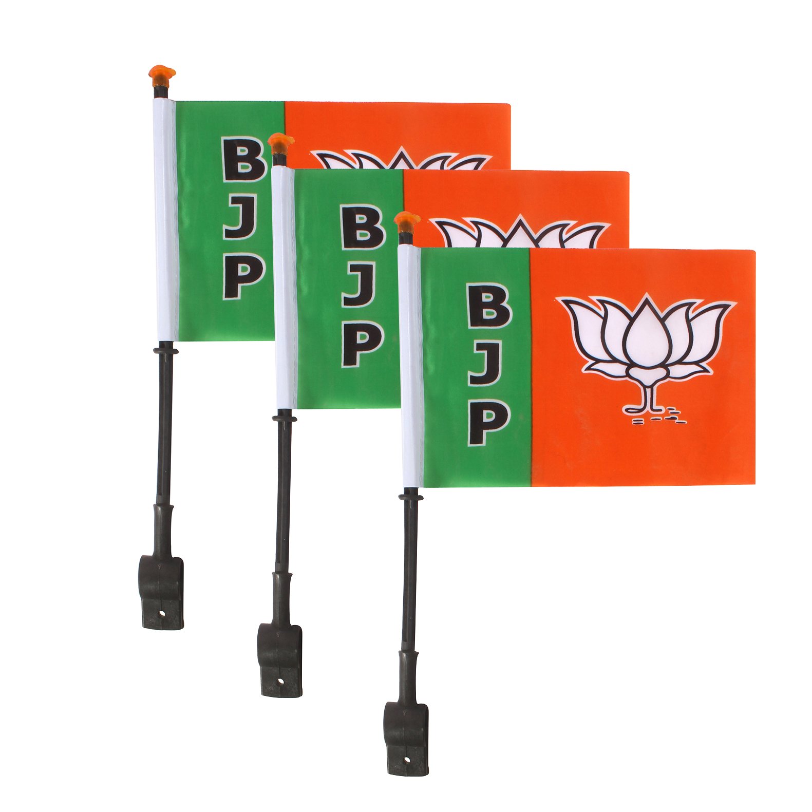 Dhwaj Flag Bhartiya Janta Party Flag for Bikes and Activa - Political Roto Flag for Vehicles with Stand - Pack of 3 (B075WBJ88P) Amazon Price History, Amazon Price Tracker