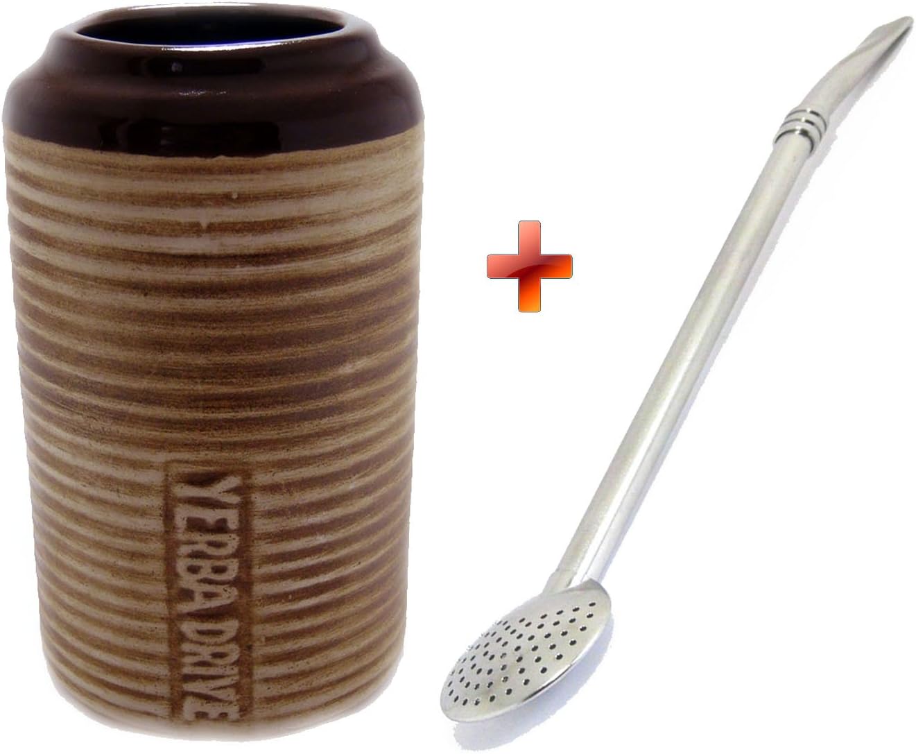 Car Mate cups drink holder + Bombilla Stainless Steel Round