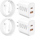 Pixel 10 9 8 7 6 Fast Charger, 2-Pack 60W USB C Charger Block + 6FT Cable | Pixel Phone Charger Accessories,Support PPS/PD,Dual Port,Cargador Para,Super Fast Charging for Google Pixel 10/9/Pro XL/8/7/6