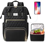 Sac à dos ETRONIK pour femmes, sac pour ordinateur portable de 17,3 po avec port de chargement USB, sacs à dos pour enseignants et infirmières, sac isotherme, cadeaux pour femmes et hommes en voyage, noir