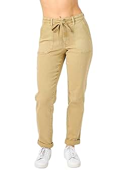 Amazon.com: Judy Blue Women's Khaki High Waist Cuffed Jogger