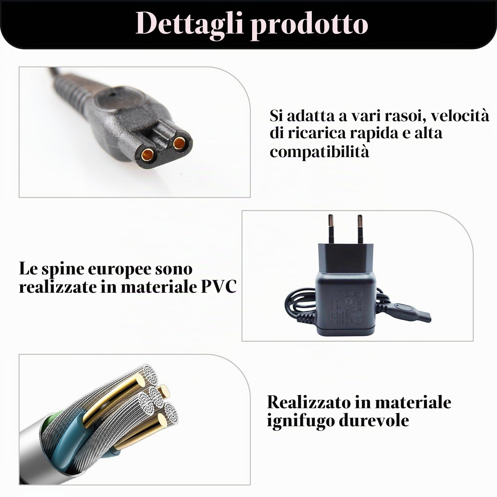 Caricabatteria compatibile con Philips OneBlade, 15V UE, compatibile con le serie HQ8505/S5000/HQ6070/S9000
