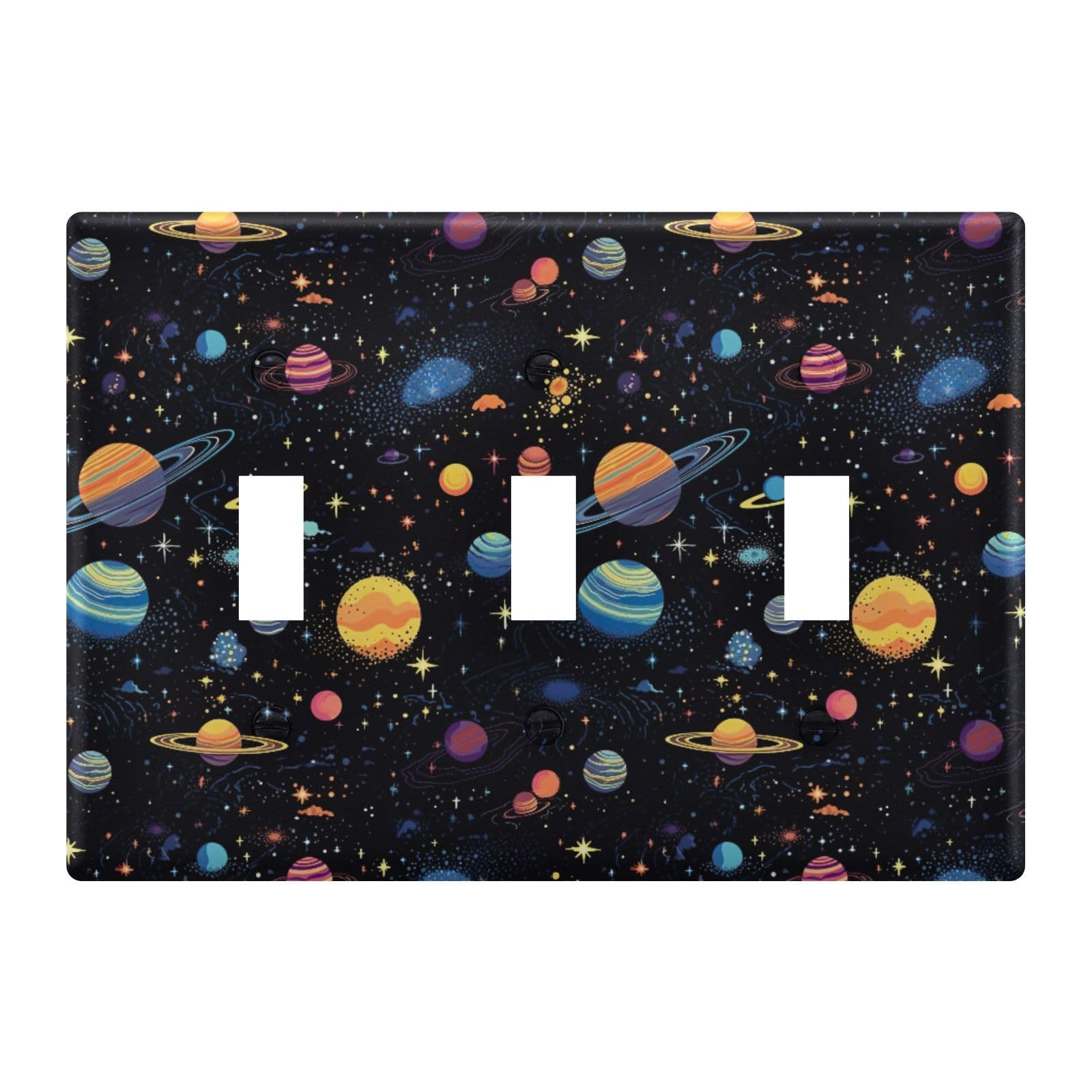 Light Switch Cover Outer Space Planet Wall Plates for Electrical Outlets 3 Gang 202a8761
