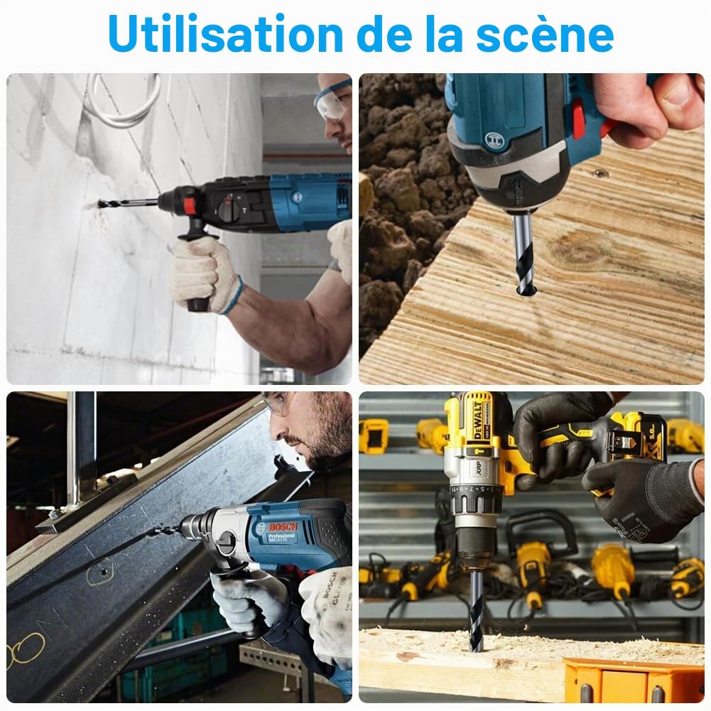 Foret Carbure de Tungstène Lot de 6 Foret Diamant 4/6/6/8/10/12 mm pour Carreaux de Céramique Béton