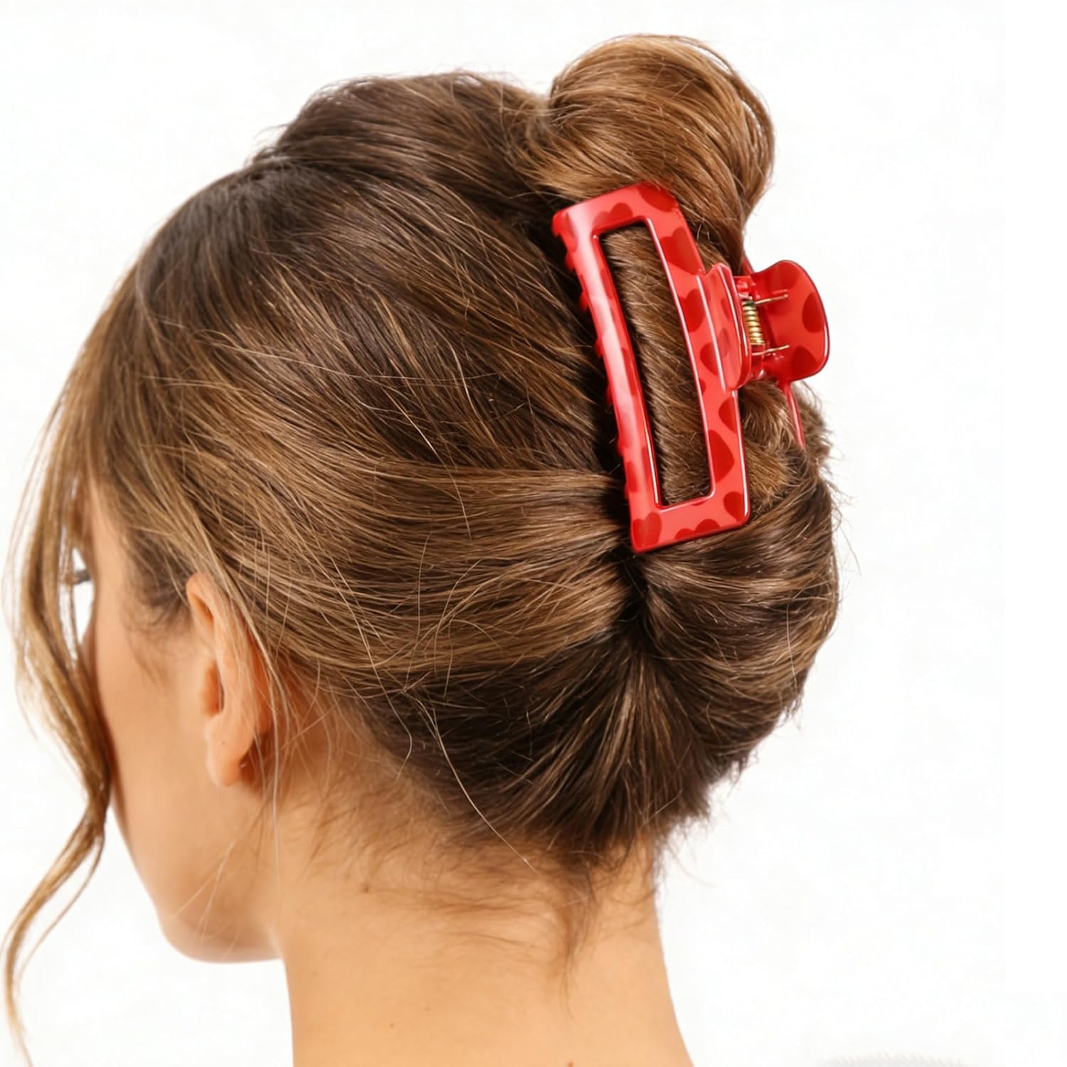 Valentine's Day Hair Claw Clips Red Heart Hair Clip for Women Girls Plastic Hair Clamps Romantic Love Hair Accessories for Valentine Gift, Strong Hold Non-Slip Jaw Clips Party Decor Daily Wear - Image 5
