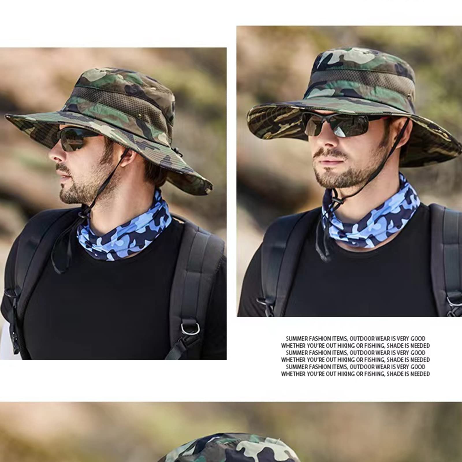 MOGSA Sombrero de pescador para hombre, sombrero de pesca, sombrero de verano, transpirable, para exteriores, sombrero de pesca, sombrero de montañismo