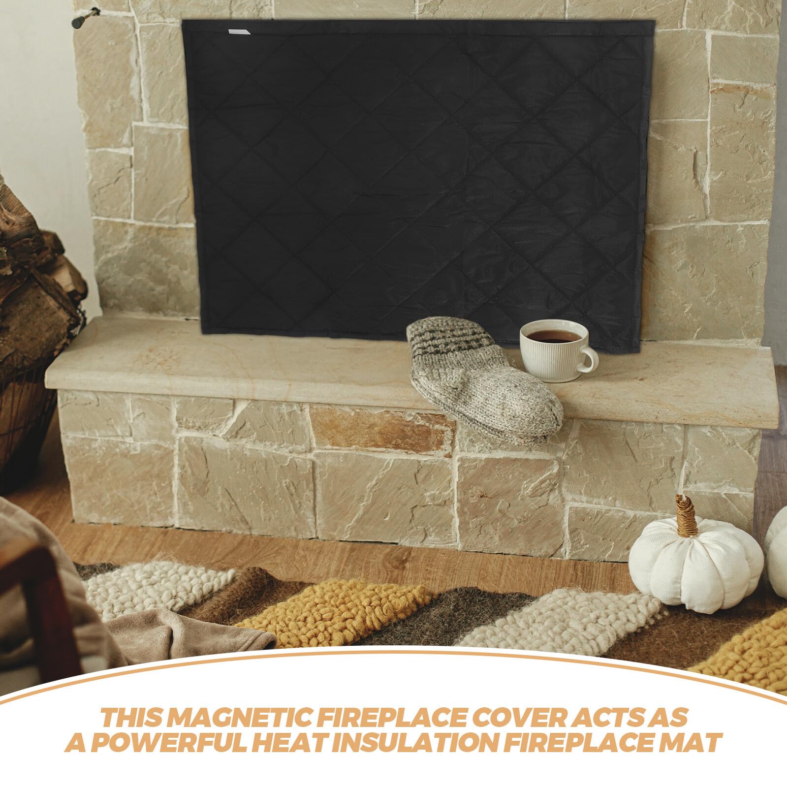 LABRIMP Tapis Ignifuge Magnétique pour Cheminée Protection Les Étincelles et Isolation Thermique Tapis Pare-feu Sécurisé pour Poêle et Salon