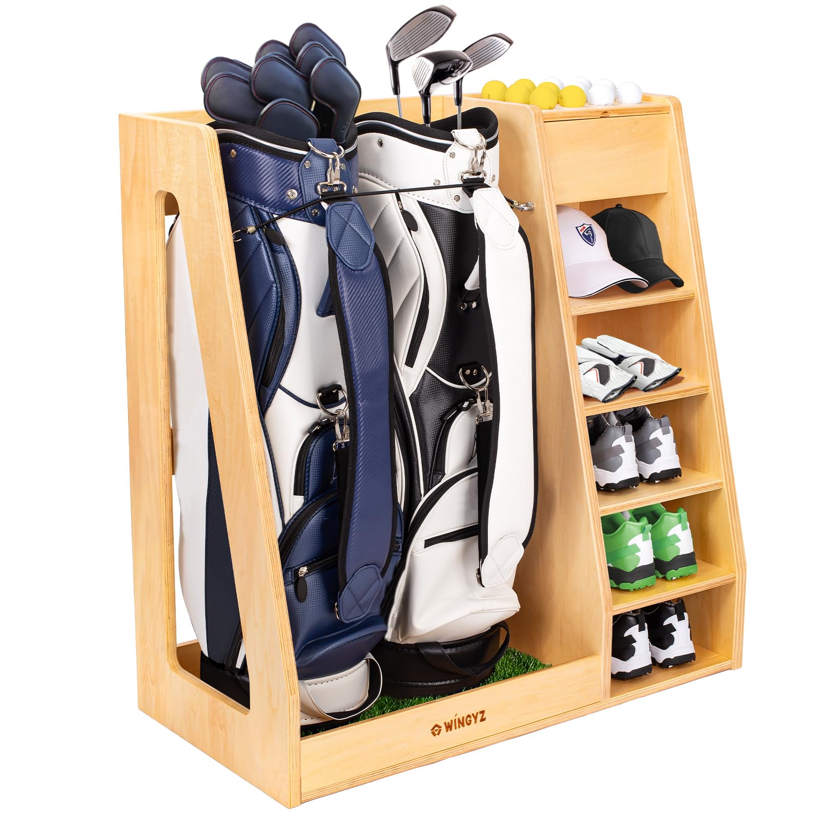 Amazon.com: WINGYZ Premium Birch Plywood Golf Bag Storage for 2